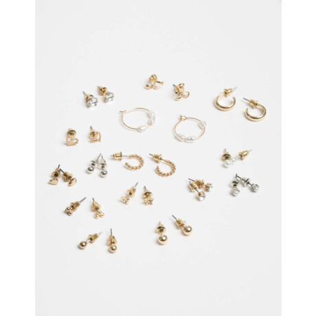 Set De Aros Combinacion Bicolor