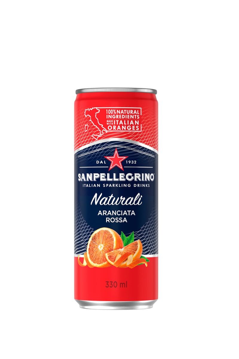 Agua Saborizada SANPELLEGRINO Aranciata Rossa LT 330ml. pack por 4 unidades 