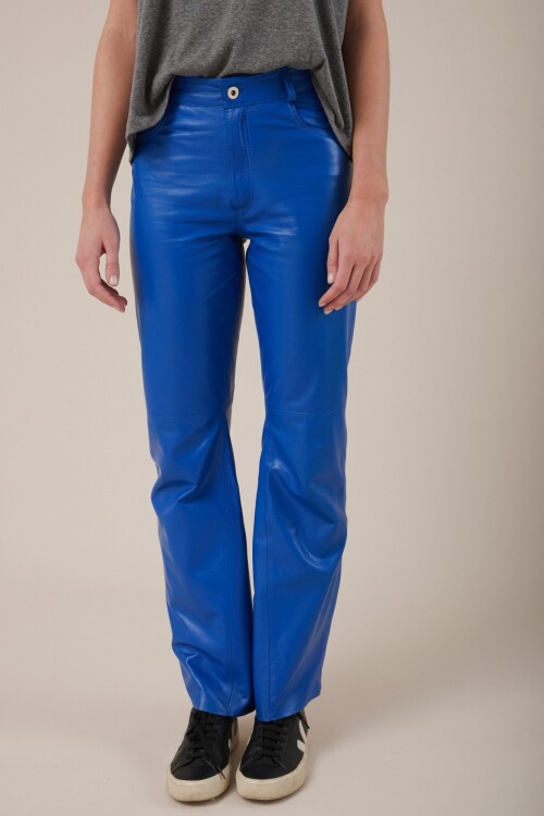 PANTALON CUERO DOLORES AZUL