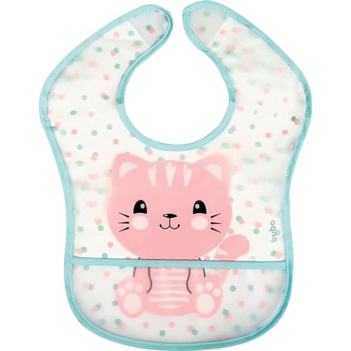 Babero alimentacion BUBA - gatita verde agua 