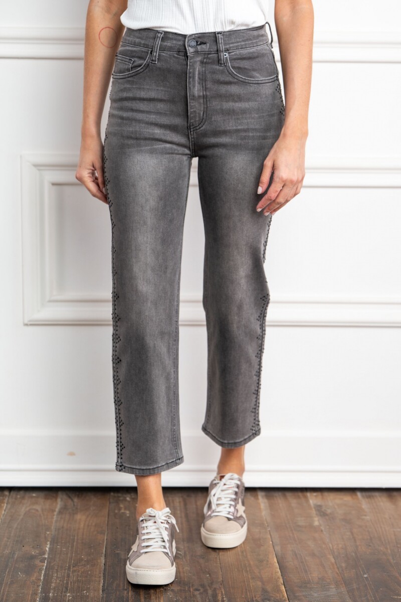 Jean Apliques Denim Gris