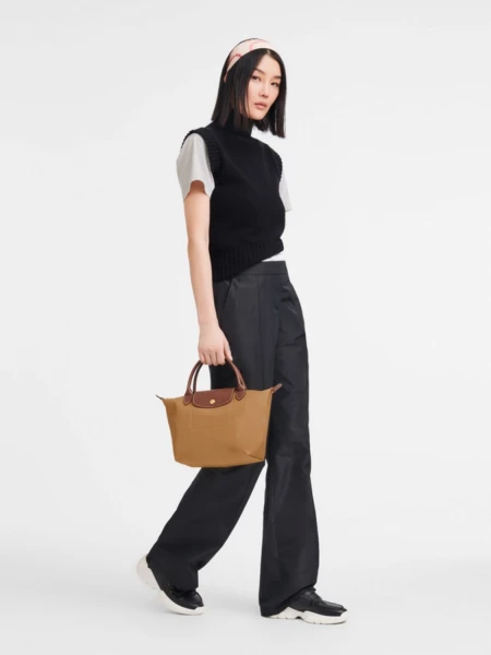 Longchamp - Le Pliage Original Bolso con Asa Superior S Beige