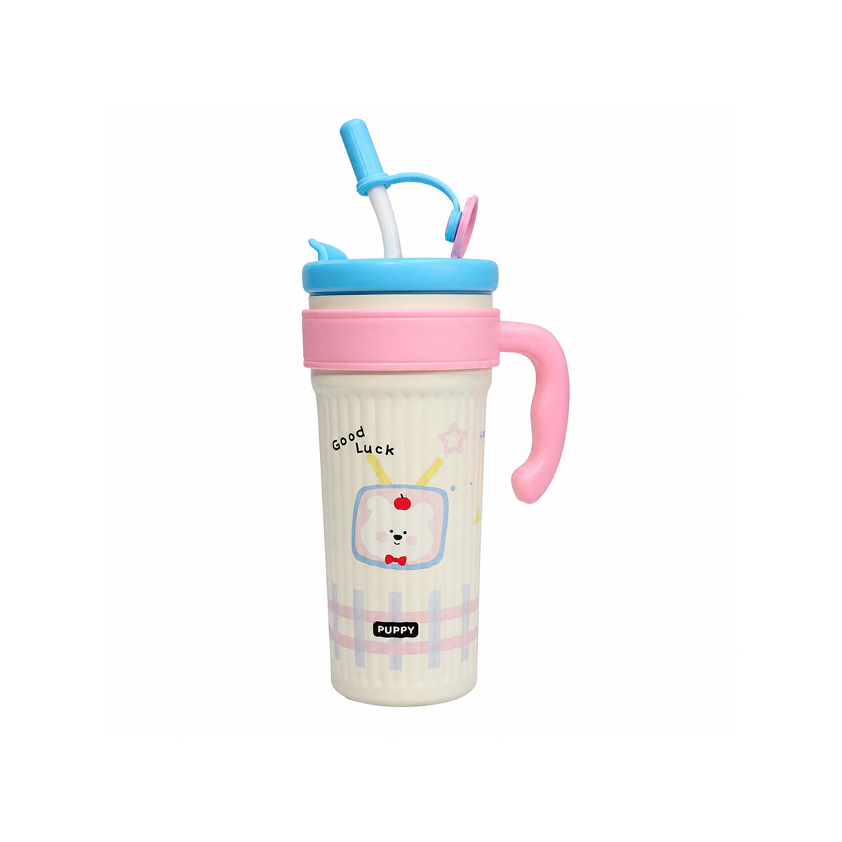 Vaso térmico de acero con sorbito y tapita 750ml - Rosado 