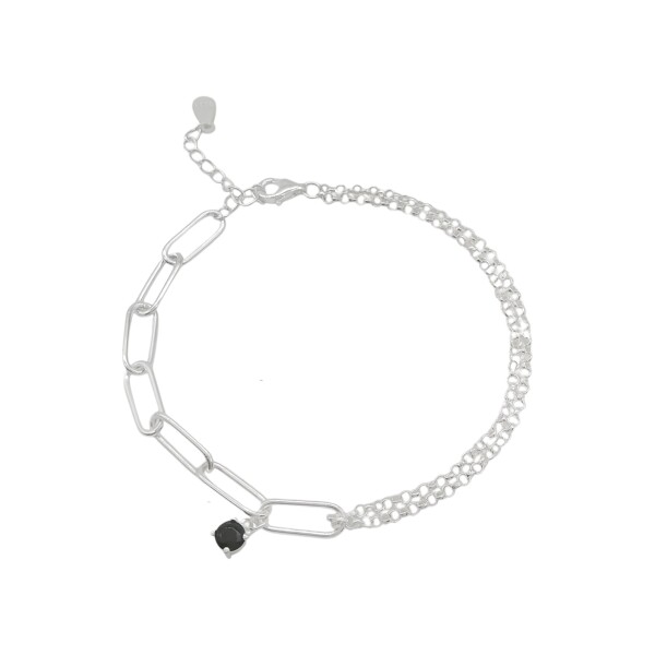 Pulsera Combinada-Plata 925-Piedra Zirconia-PU3632 conpiedra