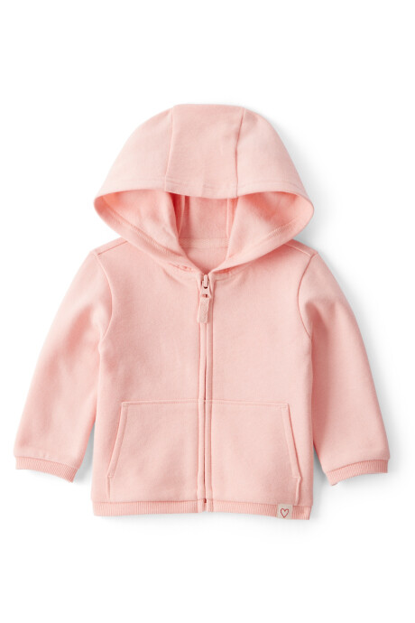 Campera de algodón con felpa, rosada Sin color