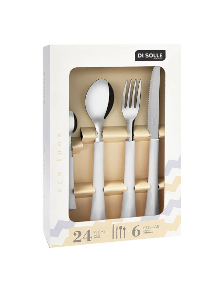 SET 24PZAS AC.INOX. MANGO BLANCO INOVA DI SOLLE SET 24PZAS AC.INOX. MANGO BLANCO INOVA DI SOLLE