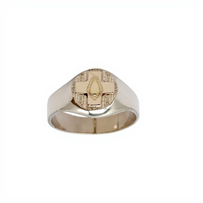 Anillo Profesión Auxiliar de Servicio -Plata y Oro -Sin Piedra-AP5028 sinpiedra