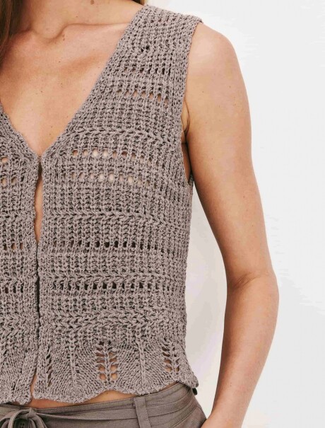 BLUSA DE PUNTOS GRIS
