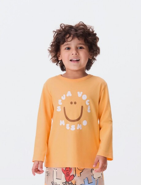 CAMISETA INFANTIL CON ESTAMPA NARANJA