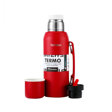 Termo Terrano Premium 1LT con Manija ROJO