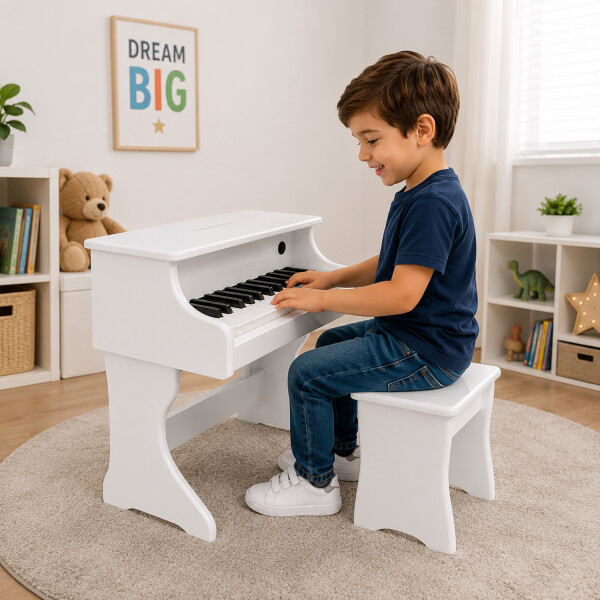 Piano Digital Infantil Memphis Sm258 A Baterías PIANO DIGITAL MEMPHIS SM258 BLANCO