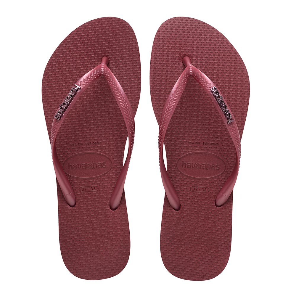 Sandalias Havaianas Slim Logo Metallic Mujer Amaranto