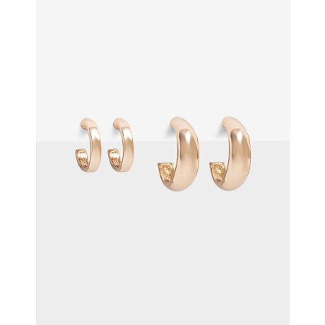 Set De Argollas Bañado En Oro Dorado