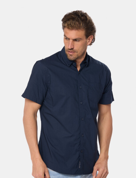CAMISA LISA DE ALGODÓN Azul
