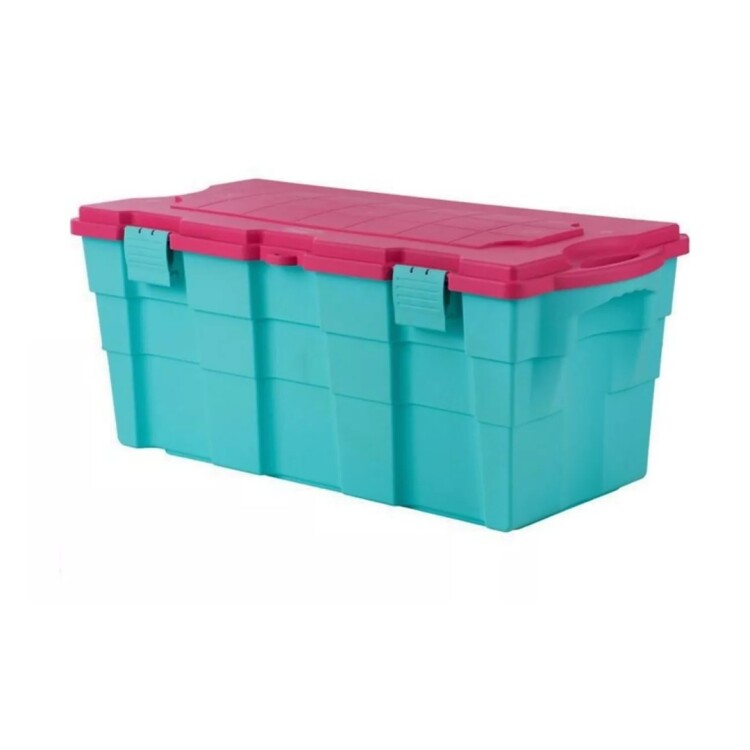 CAJA BAUL ORGANIZADOR 100LTS WENCO VERDE/ROSADO Verde