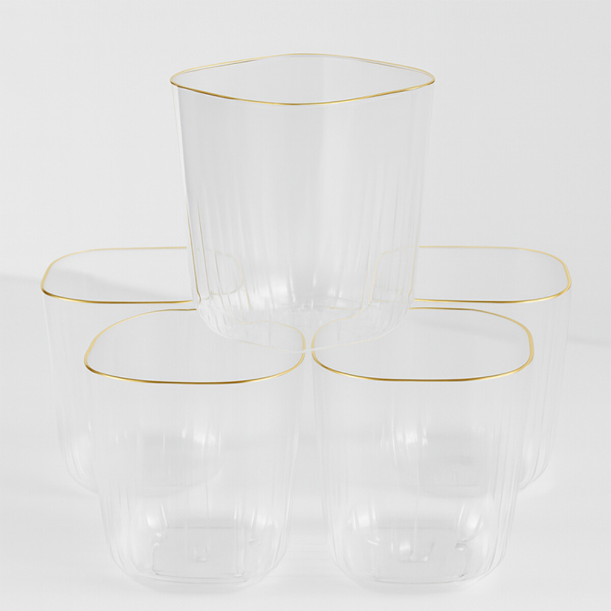 Recipiente acrilico borde dorado(OW986) - Recipiente Acrilico Borde Dorado(ow986) 