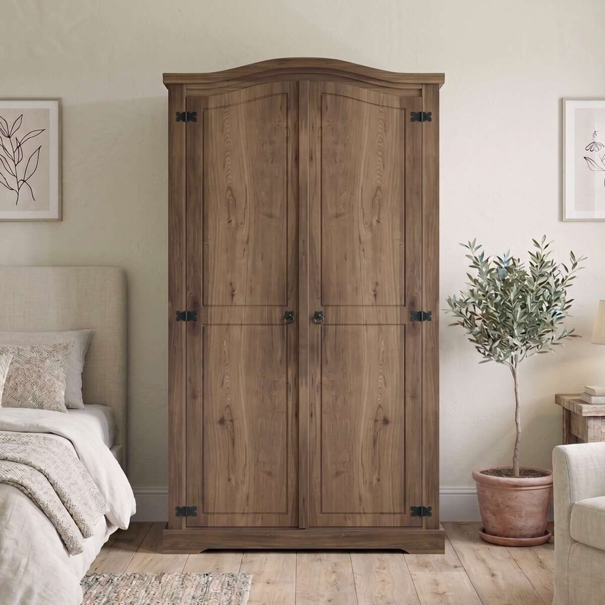 Ropero Curvo 2 Puertas - Nogal 