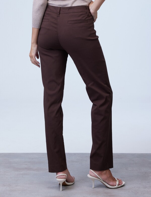 Pantalon Slim MARRON