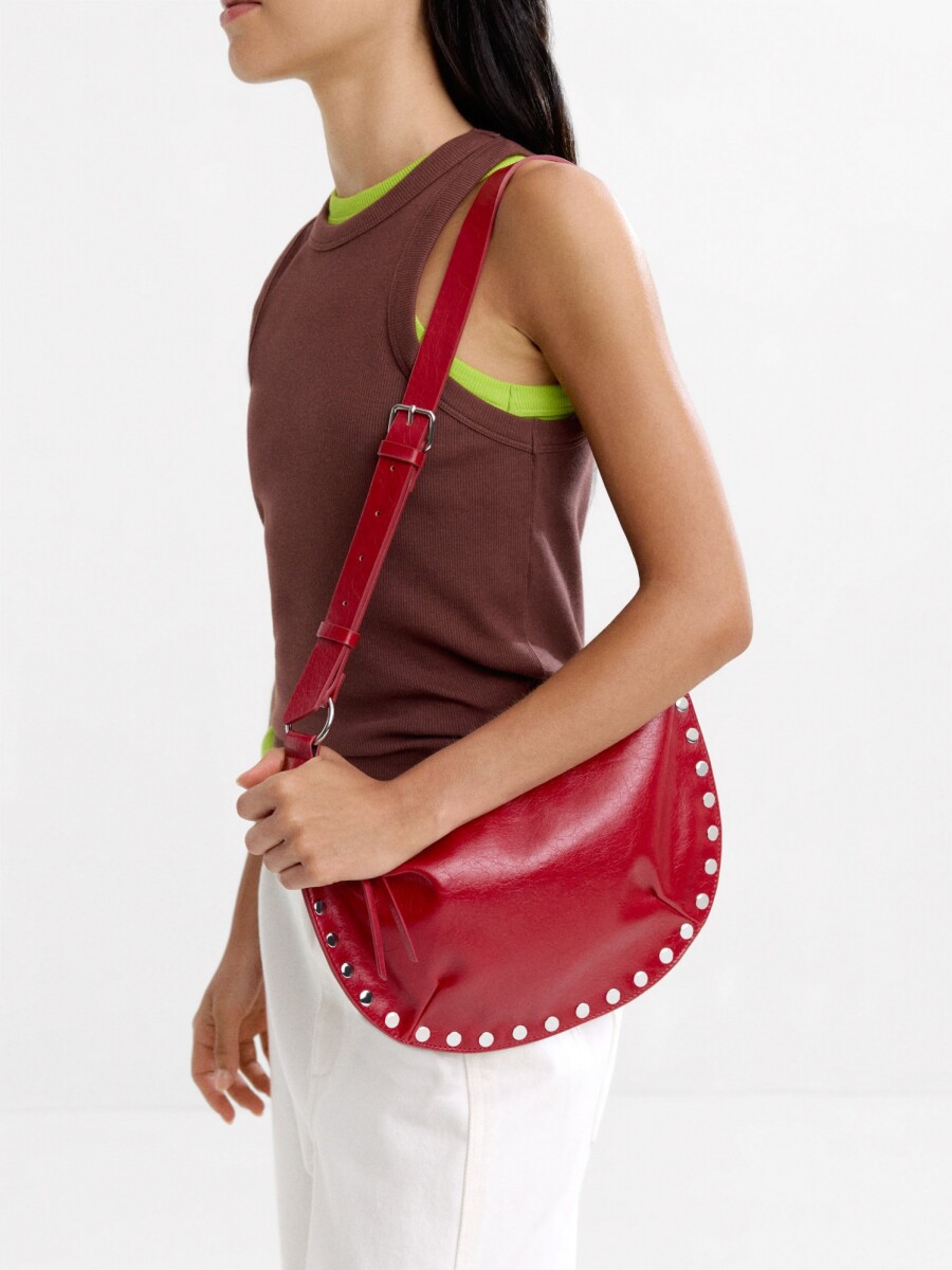 Bolso De Hombro Con Tachuelas rojo