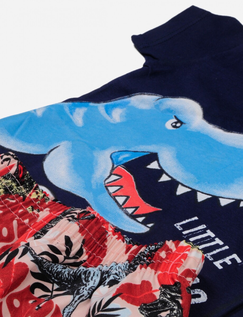 Conj. para bebes (camiseta y shorts) - Azul marino 