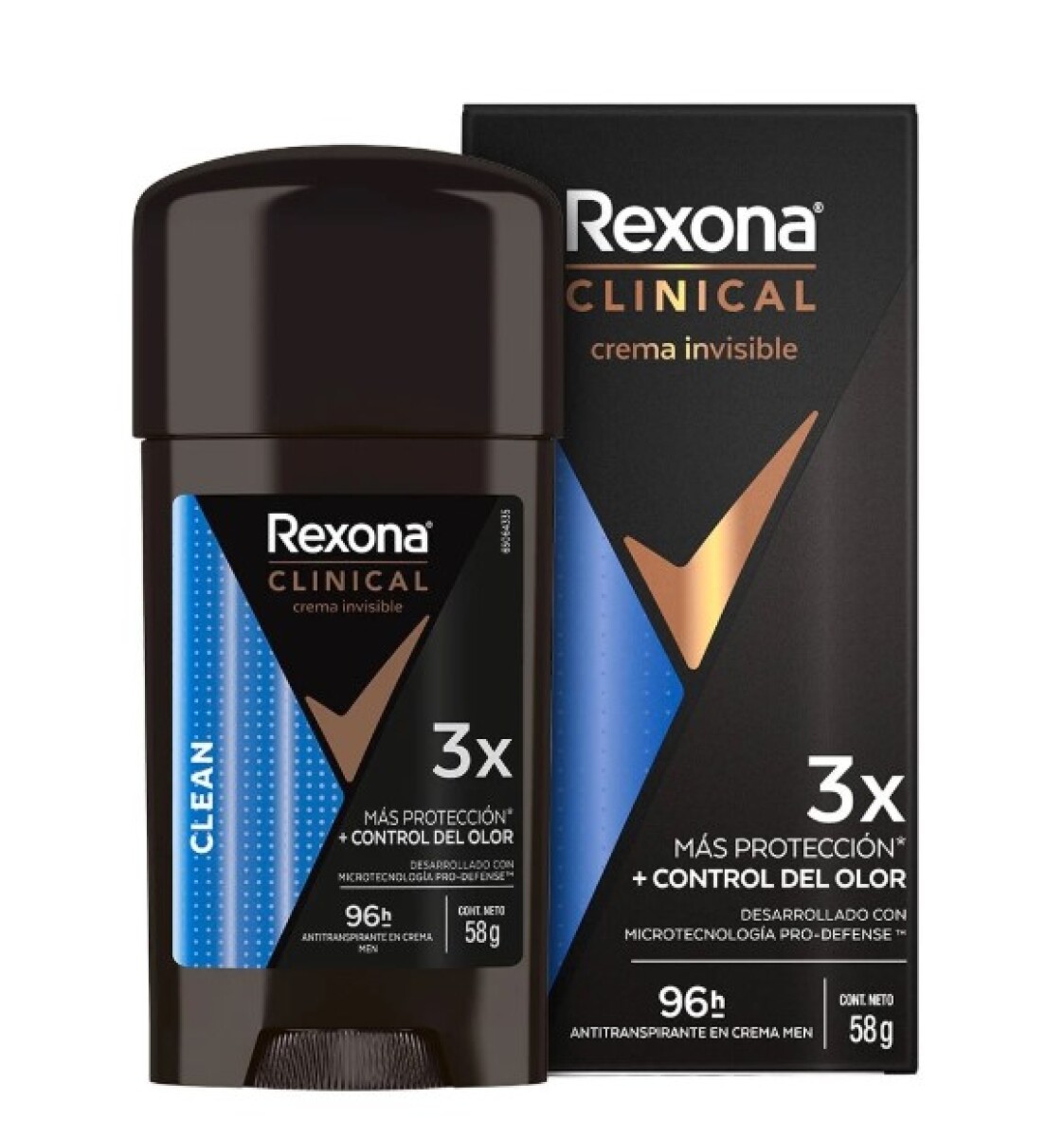 Rexona Clinical invisible antitranspirante - Clean en barra 