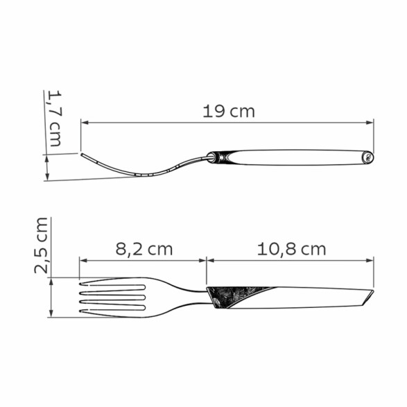 Tenedor de mesa mango ppl verde "LYF" -TRAMONTINA TN7603