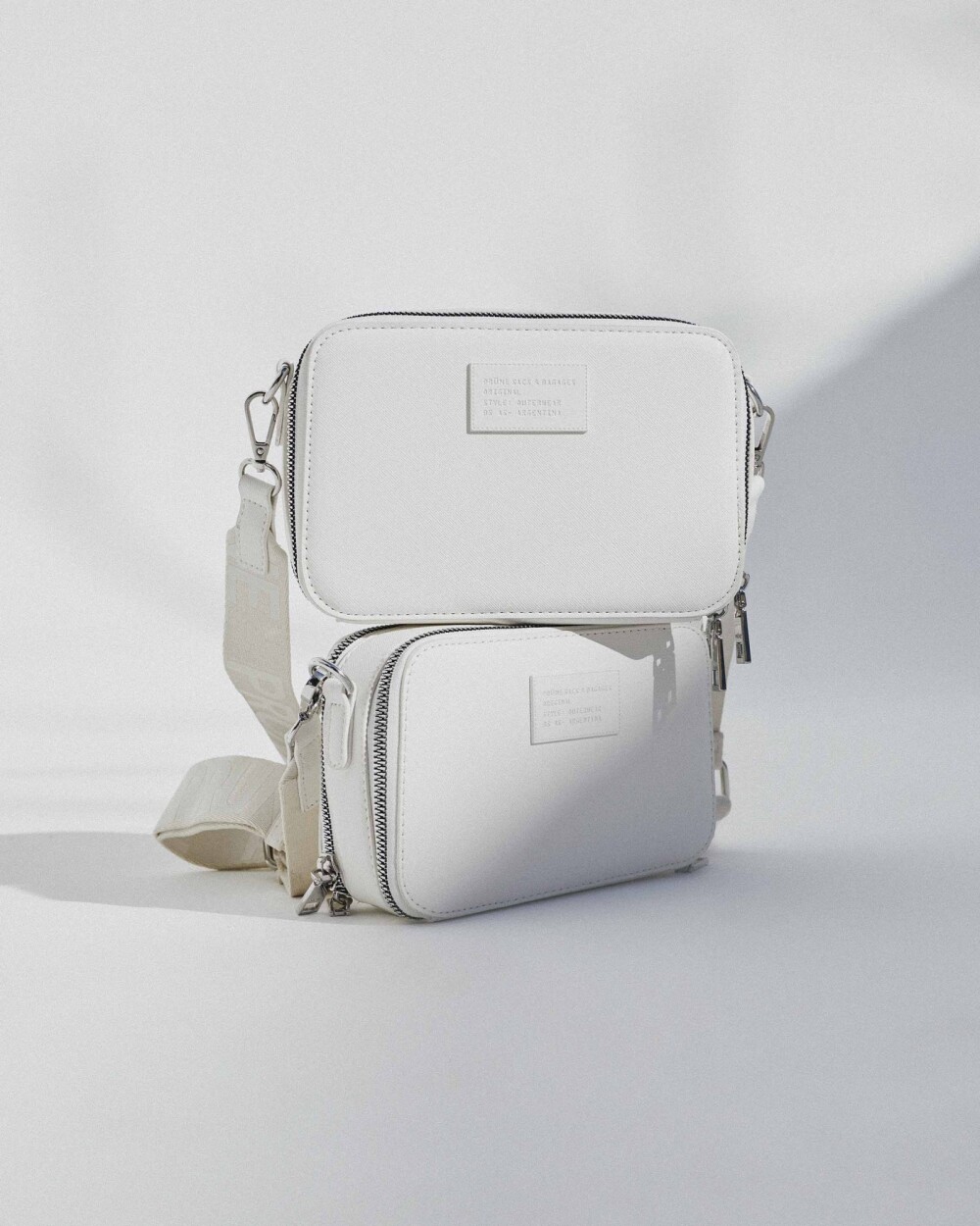 Bandolera New Penny en efecto cuero zaffiano Blanco