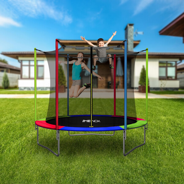 Cama Elástica de 2,44 M Trampolín Saltarín Multicolor (Azul, Rojo y Verde) Cama Elástica de 2,44 M Trampolín Saltarín Multicolor (Azul, Rojo y Verde)