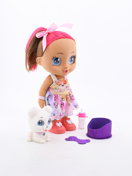 MUÑECA BRAVE GIRL CON MASCOTA ROSADO