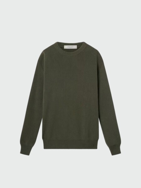 Golden Goose sweater de punto cuello redondo en algodón orgánico con logo Marrón