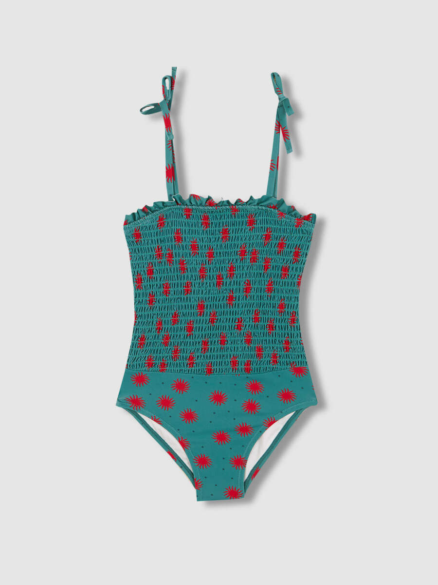 Bañador Smock De Soles Azul Claro