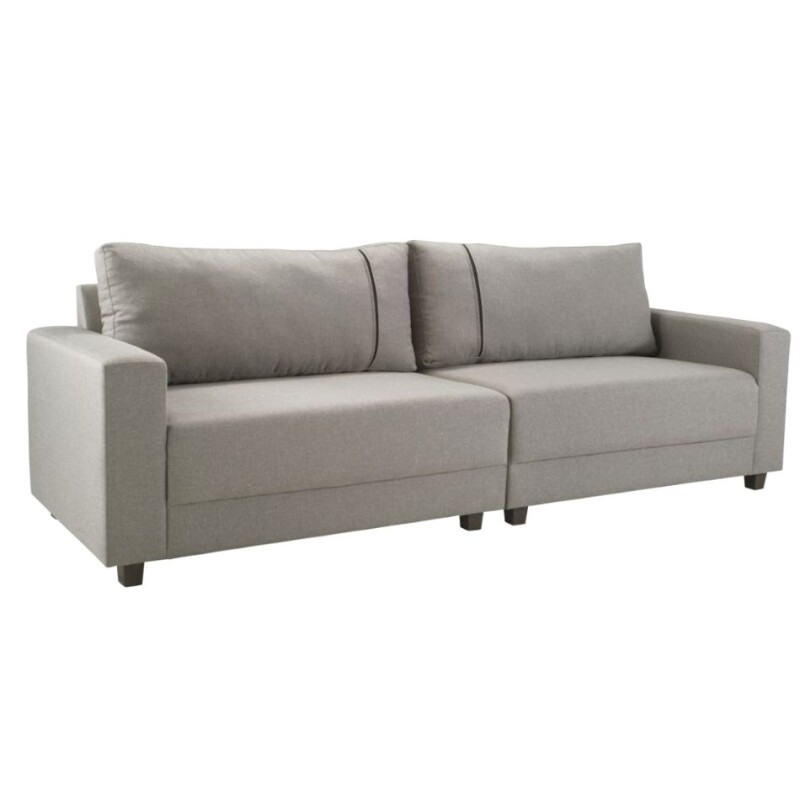 SOFA 4 CUERPOS - TAPIZADO EN TELA GRIS CLARO CON PUNTOS NEGRO Y CRUDOS SOFA 4 CUERPOS - TAPIZADO EN TELA GRIS CLARO CON PUNTOS NEGRO Y CRUDOS