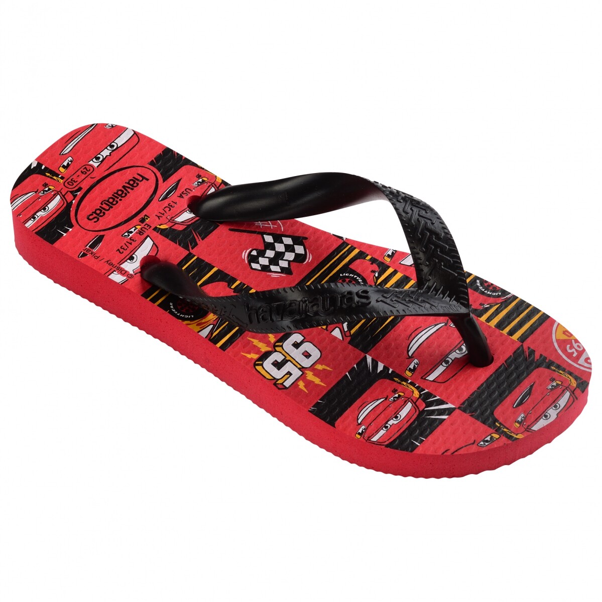 Sandalias Infantiles Havaianas Kids Cars - Rojo Rubí - Negro 