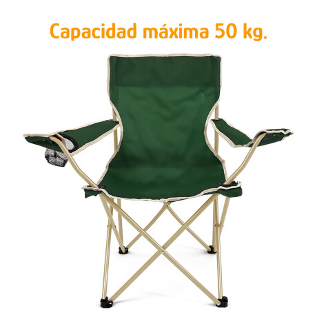 Silla Plegable Infantil 50kg Reforzada Con Portavaso Y Funda Verde