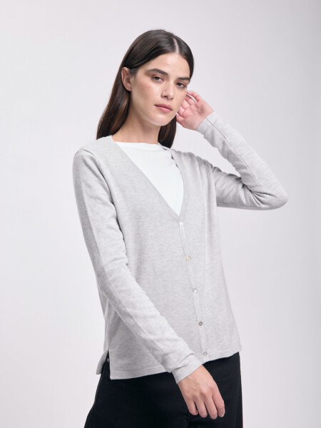 Cardigan basico punto Gris