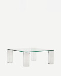 Mesa auxiliar Adularia de cristal templado transparente 85 x 85 cm