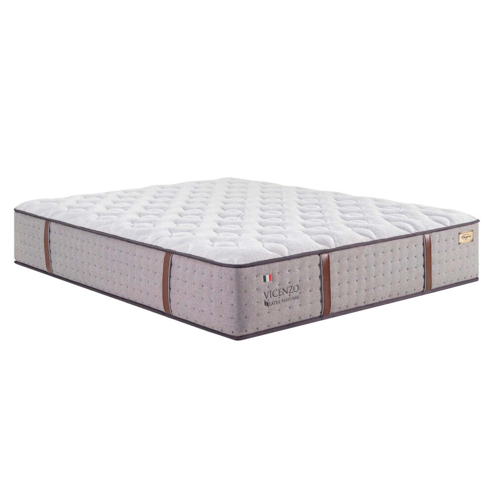 COLCHÓN SUPER KING RESORTESPOCKET GRIS VICENZO LÁTEX NATURAL