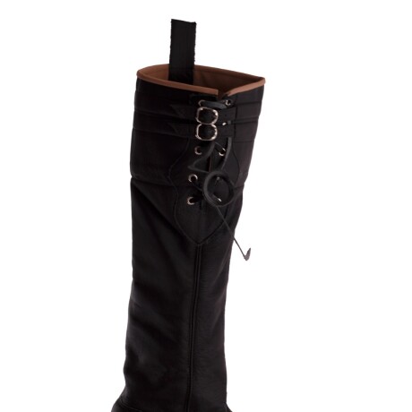 Bota de suela caña larga acordonada Negra