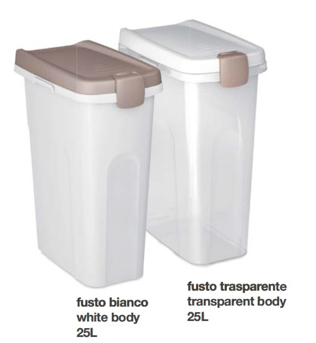 CONTENEDOR 25 LT FUSTO TRASPARENTE/COP. BLANCO 