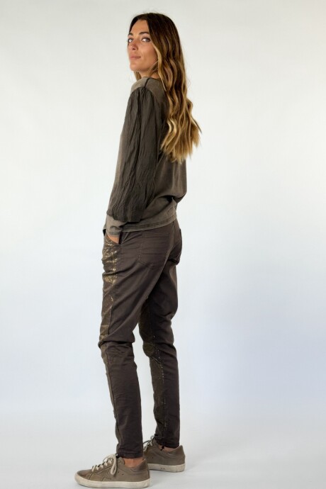 PANTALÓN FATMA Dorado - Marron