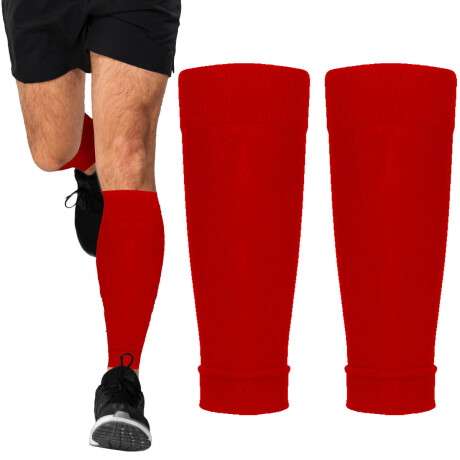 Medias Soportes Canilleras Pantorrilleras Elásticas Rojo