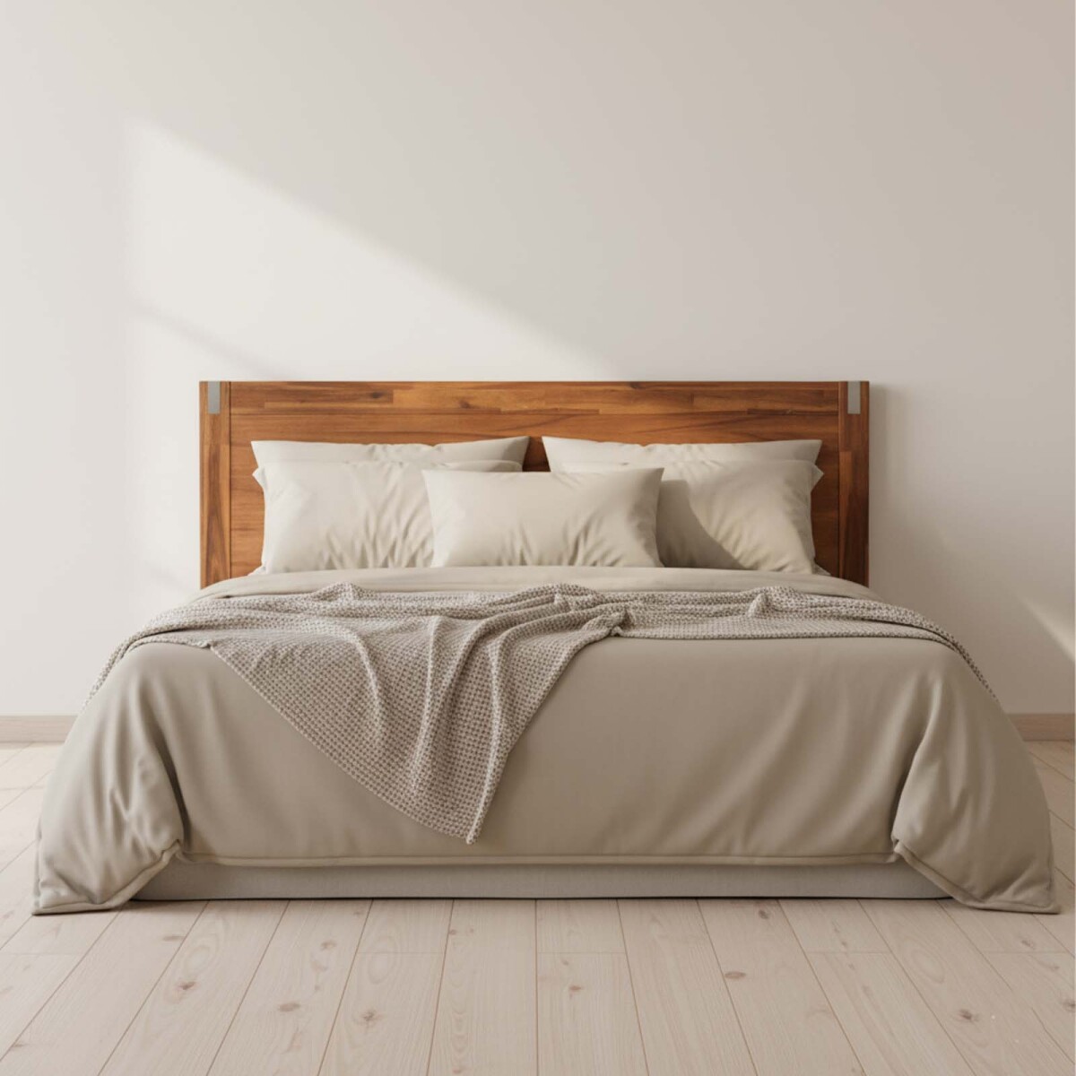 RESPALDO CABECERA - 2 PLAZAS MADERA-ACACIA NATURAL-BEIGE ACACIA 