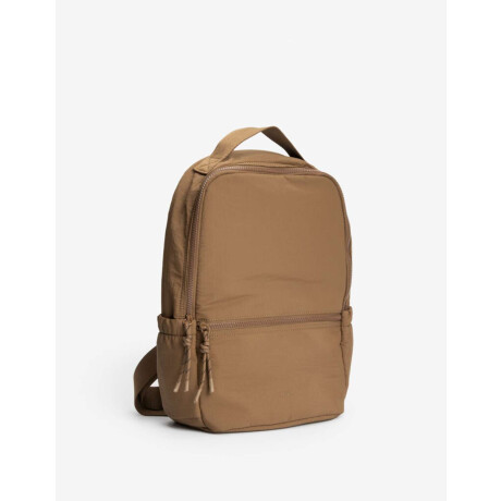 Mochila Con Bolsillo Delantero Y Laterales Marron beige