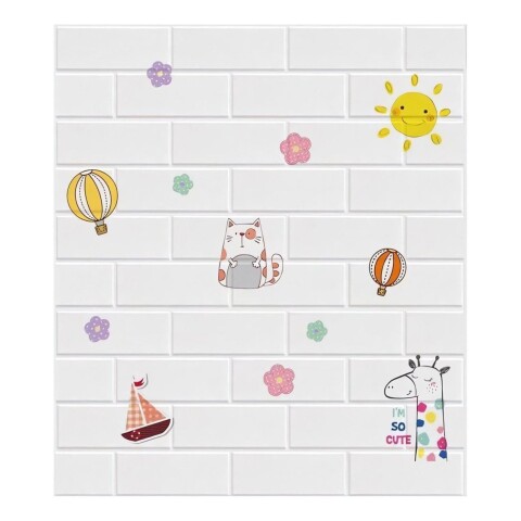 Revestimiento Pared Diseño Fácil Colocación 3d 70x77cm Color Variante Animales