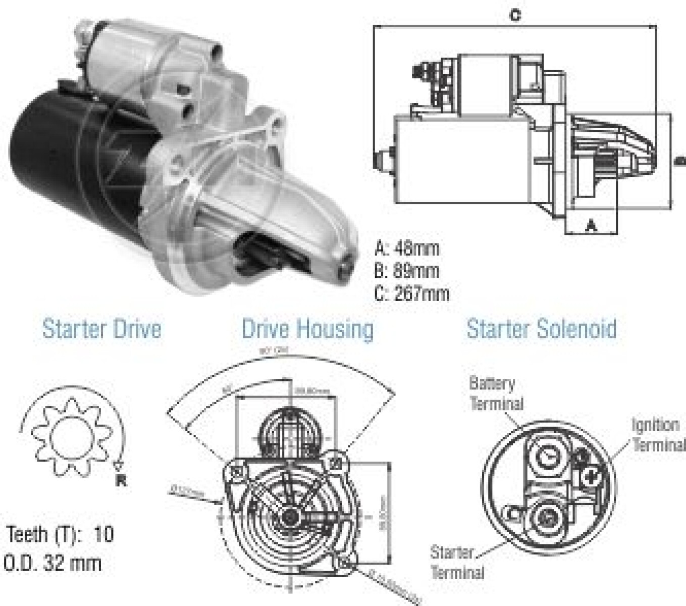 ARRANQUE - M.BENZ L1113 1116 1117 1316 1317 1516 BOSCH 12V10D ZM 