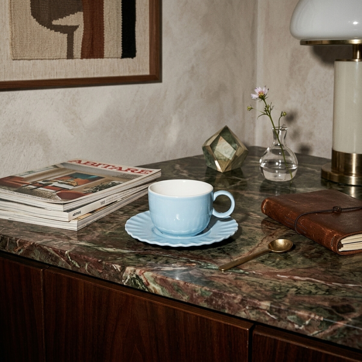 Taza cerámica Roma 180ml - Celeste 