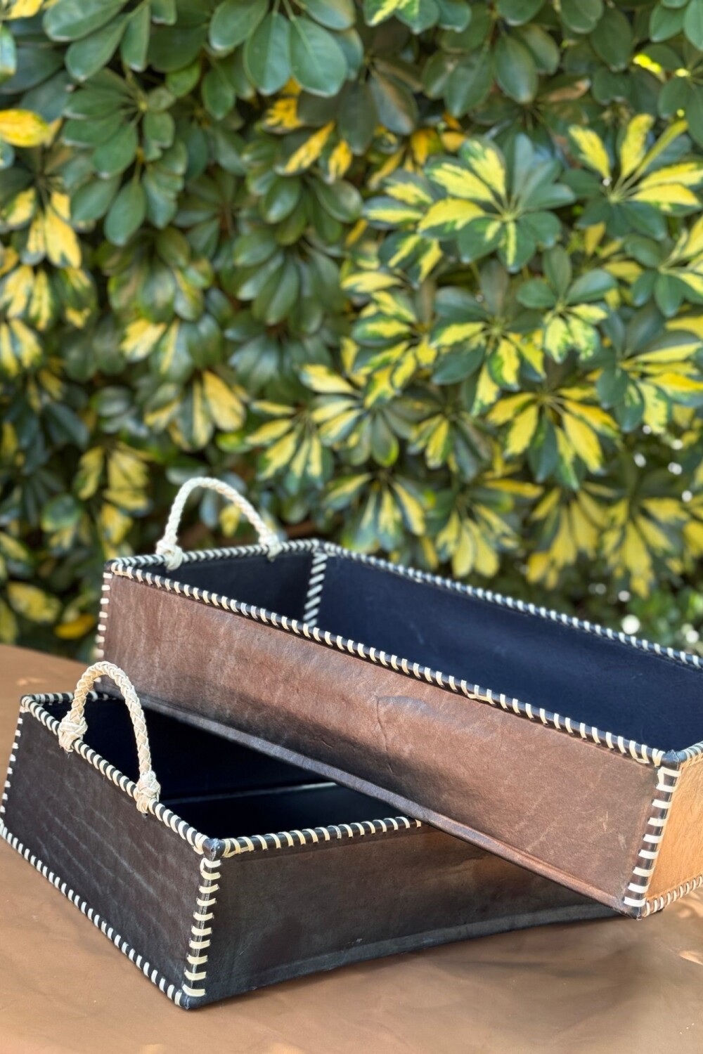Rectangular Table Basket Trenzado Grande Negro