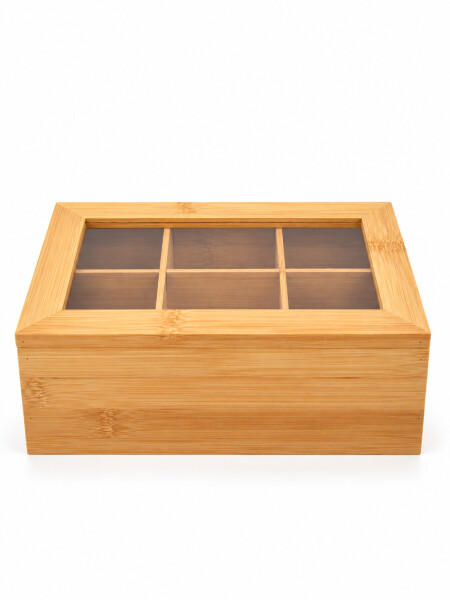 CAJA DE TE BAMBU 6 ESPACIOS MADERA