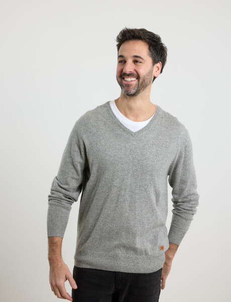 470418 SWEATER HARRY Gris Medio Melange