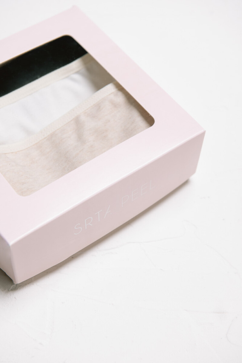 Pack de 3 Pantie Peel [B17] Algodón - Crema, Gris y Negro Pack